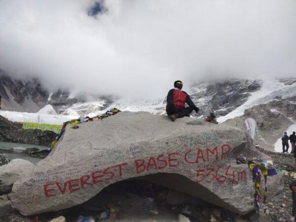 Yoga Pose in Everest Base Camp